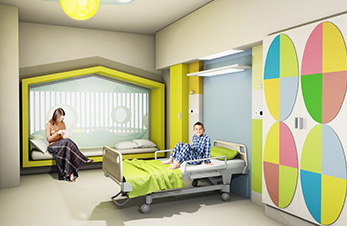 Colorful room for children in hospital (photo)